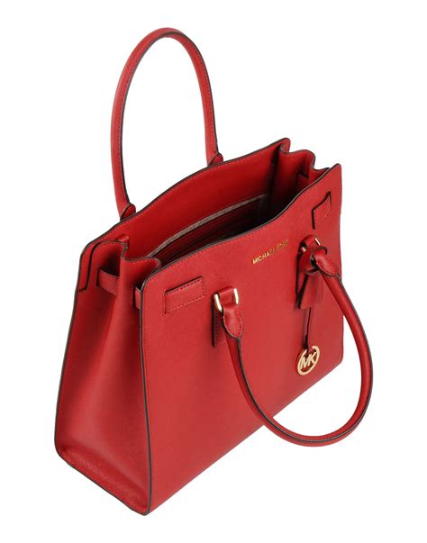 michael kors rote tasche|Michael Kors opened satchel purse.